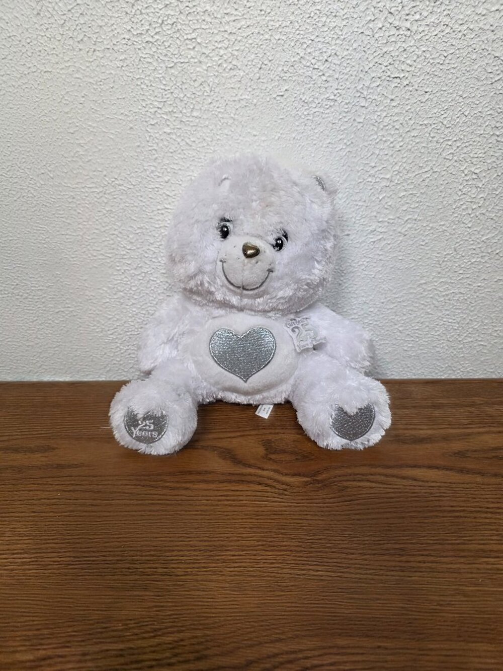 Plush 25th Anniversary 2007 White Tenderheart Care Bear 12" Stuffed Animal